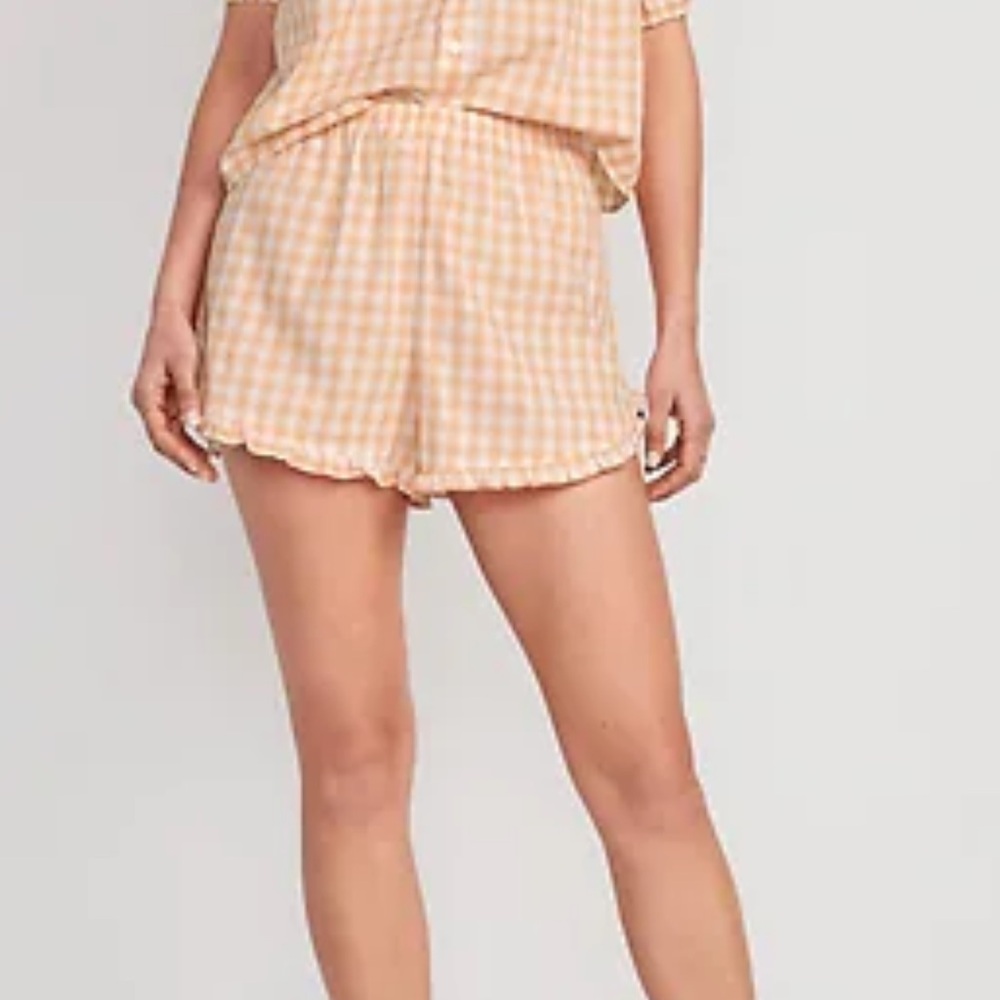 COPY - old navy • ruffle gingham pajama boxer shorts